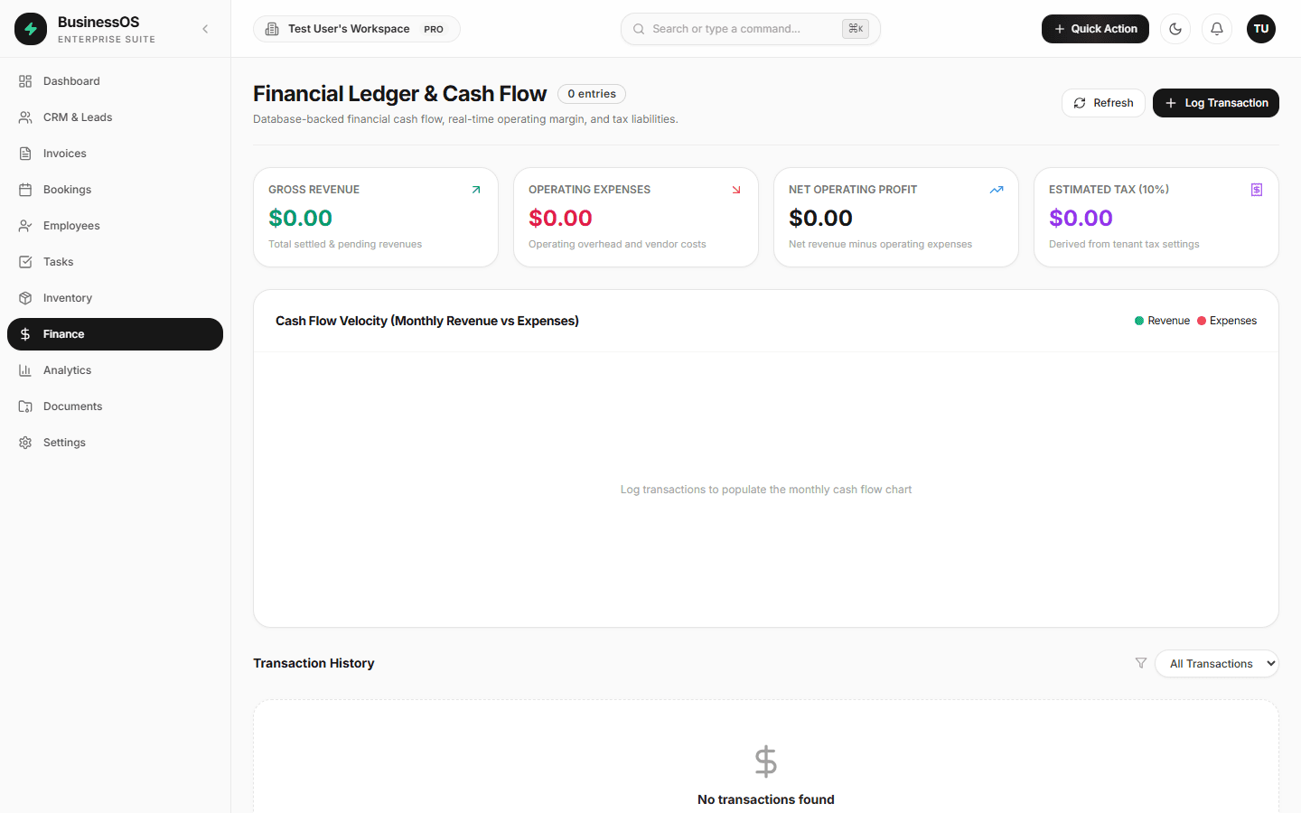 BusinessOS - Financial General Ledger & BI Telemetry