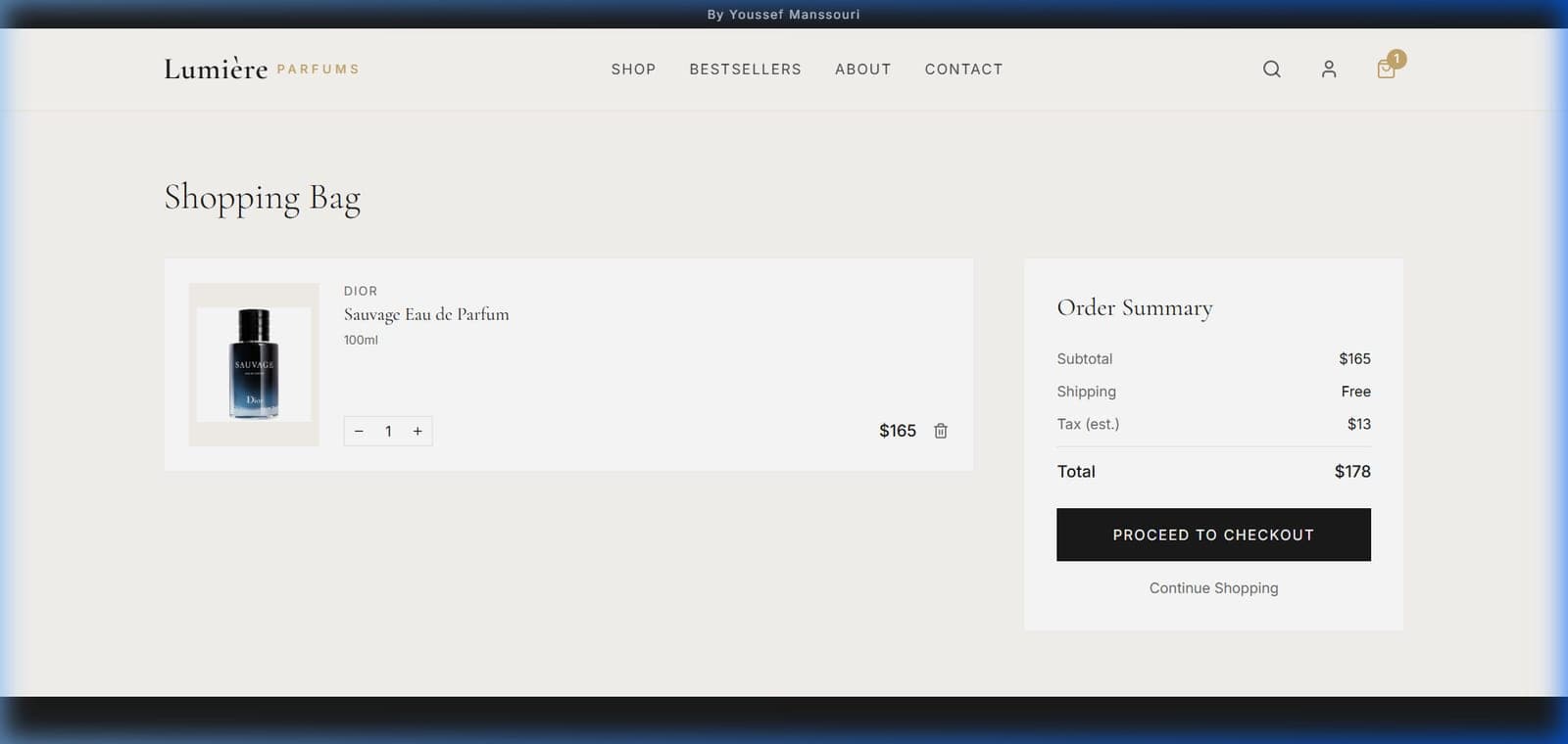 Lumière Parfums - Persistent Cart & Checkout Journey