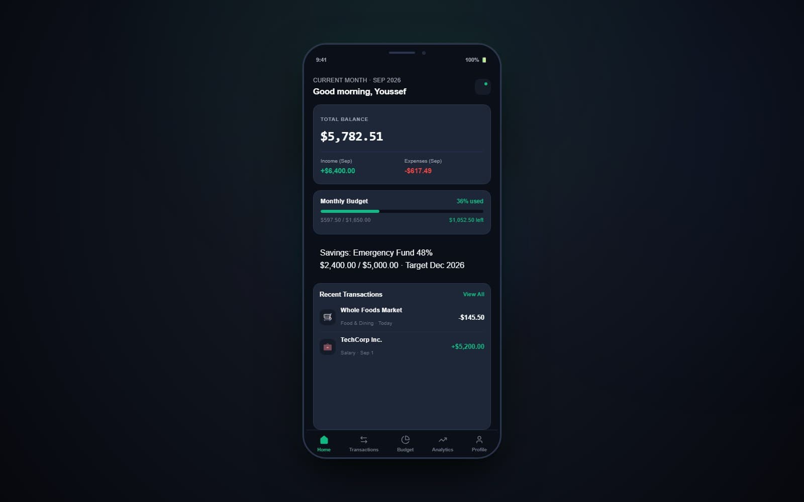 WealthFlow — application preview